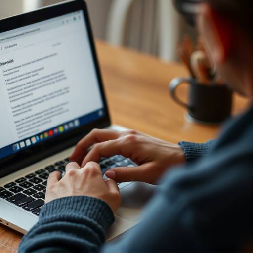 An individual using a screen reader on a laptop, showcasing assistive technology.