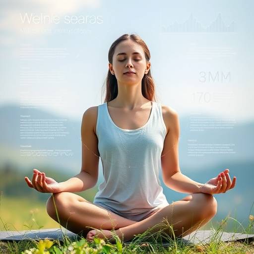 Woman meditating peacefully outdoors, reflecting mental wellness data collection